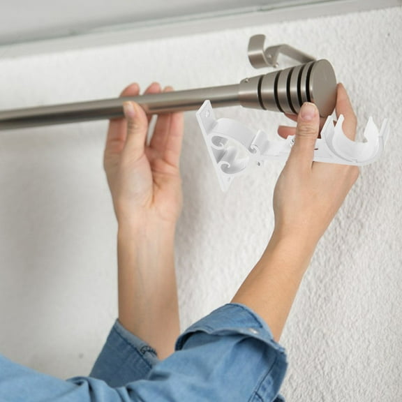 FESTFENDS White Curtain Rod Bracket 13.5x8x1.5in for Wall Fit and Easy Installation 1Pack