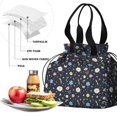 thumbnail image 4 of Pioneer Flower Floral Print Pattern Drawstring Lunch Bag Women - Drawstring Lunch Bag Insulated for Work Office - Stain-Resistant Large Lunchbags for Women with Multi-Pockets, 4 of 6