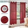 thumbnail image 5 of Sheer Curtains Grommet Drapes Window Treatments Light Filtering for Bedroom Living Room 2 Panels 42" x 63" Red Elegant Spiral, 5 of 7