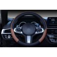 thumbnail image 1 of Universal Car Steering Wheel Cover Steering Wheel Cover Heavy Duty Leather Steering Wheel Cover 38CM / 15 '' Anti Slip Steering Wheel Cover Steering Wheel Protector (Black Coffee), 1 of 7