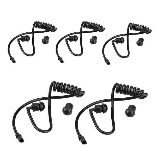 ZPSHYD Paquete de 5 Tubos acústicos en Espiral, Tubo acústico en Espiral Transparente de Repuesto, Auricular de plástico Suave Que se Ajusta, Tubo de Repuesto para Auricular de Radio bidireccio