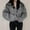 Gray, variant on Womens Fleece Jacket Casual Long Sleeve Cropped Sherpa Button Down Fuzzy Warm Coats Fall Outwear With Pockets
