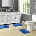 thumbnail image 2 of Garland Rug Traditional Washable Bath Rug Set, 3-Piece Set (17"x24" Bath Rug and Two 21"x34" Bath Rugs) Electric Blue, 2 of 7