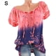thumbnail image 1 of Blusa Camisa Estampada De Manga Corta Con Cuello En V Blusa Suelta Mujer Top De Verano, Rojo Claro, S kenally AP001925-41, 1 of 7