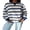 Blue, variant on Michellecmm Women Loose Sweatshirt Long Sleeve Round Neck Casual Striped Pullover