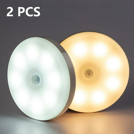 

PIKADINGNIS 2X PIR Motion Sensor LED Night Light Rechargeable Dimmable Night Lamp for Bedroom Kitchen Cabinet Light Wireless Closet Light