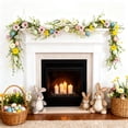 thumbnail image 4 of Vacemry Easter Egg Rattan Garland, Long Easter Egg Rattan Garland with Colorful Eggs and Butterflies, 160cm Spring Vine Wreath for Fireplace Mantel Door Hanging, Artificial Floral Vine for Holiday, 4 of 7