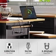 thumbnail image 4 of Black 53″ Kitchen Island with Drop Leaf & Power Outlet – Rolling Cart, Internal Storage, 4 of 22