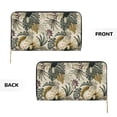 thumbnail image 3 of Leather Thin Slim Wallets for Women Men - Parrot Bird Tropical Plant Clutch Card Wallet for Women Men with Zipper, 3 of 7