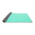 thumbnail image 2 of Ahgly Company Indoor Square Solid Turquoise Blue Modern Area Rugs, 7' Square, 2 of 4