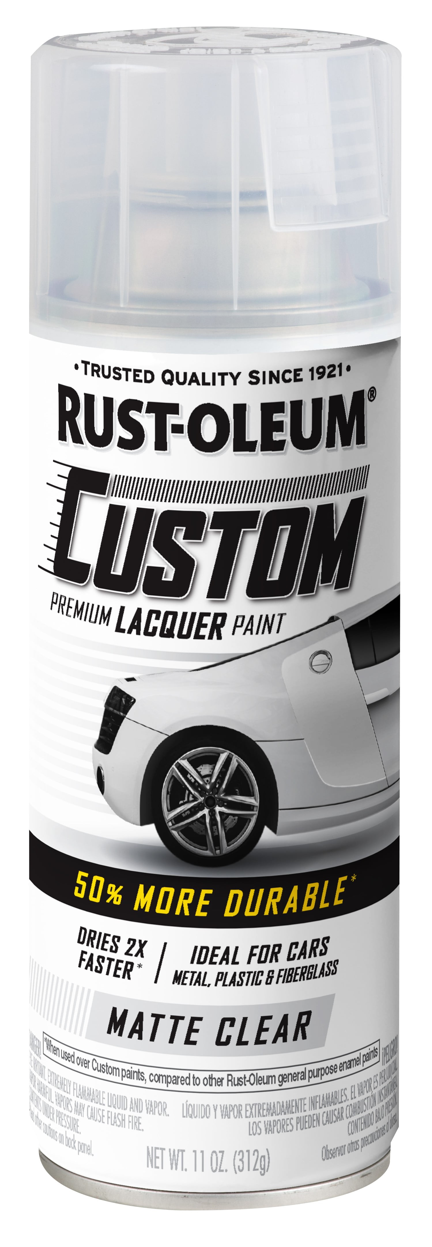 Clear, Rust-Oleum Automotive Custom Lacquer Matte Spray Paint, 11 Oz