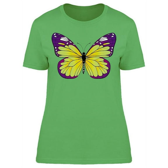 Purple/yellow Awesome Butterfly T-Shirt Women -Image by Shutterstock, Female XX-Large