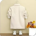 thumbnail image 6 of dazeni 1-15 Years Boys Casual Trench Coat Winter Knit Notch Lapel Long Jacket Single Breasted Pea Coat with Pockets, 6 of 6