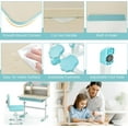thumbnail image 5 of Kids Desk and Chair Set, Height Adjustable Children School Study Table and Chair Set w/Tilt Desktop, Storage Drawer Hutch, Pen Holder, Student Writing Table, Desk for Kids Boys Girls (Blue), 5 of 16