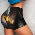 thumbnail image 4 of Honeii Golden White Fire Dragon Print Women's Workout Shorts, Gym Shorts for Active Wear, Sports Shorts,Women's Running Shorts,Quick Dry Athletic Shorts-X-Large, 4 of 8