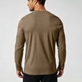 thumbnail image 6 of TKKCS Mens Cotton Long Sleeve T Shirt- Crew Neck Regular Fit Casual Wear Lightweight Base Layer Shirt Coffee Size 3XL, 6 of 7