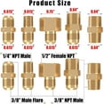 thumbnail image 2 of Upgraded 6 Feet High Pressure Braided Propane Hose Extension with Conversion Coupling 3/8" Flare to 1/2" Female NPT, 1/4" Male NPT, 3/8" Male Flare for BBQ Grill, Fire Pit, Heater, 2 of 8