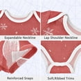 thumbnail image 3 of Red Background Snowflakes White Bows Christmas Pure Cotton Bodysuit Short Sleeve Pajamas One-Piece Romper Unisex 12M, 3 of 6
