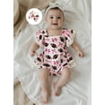 thumbnail image 6 of Rovasas Baby Girl Fall Outfits Football Bow Print Bodysuit with Headband, 6 of 9