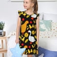 thumbnail image 4 of Fotbe Farm Goose Vestido de Dormir para Niñas de 3 a 10 Años, Mangas Cortas, Estilo Princesa, Pijama Camisón con Mangas Voladas-Small, 4 of 6