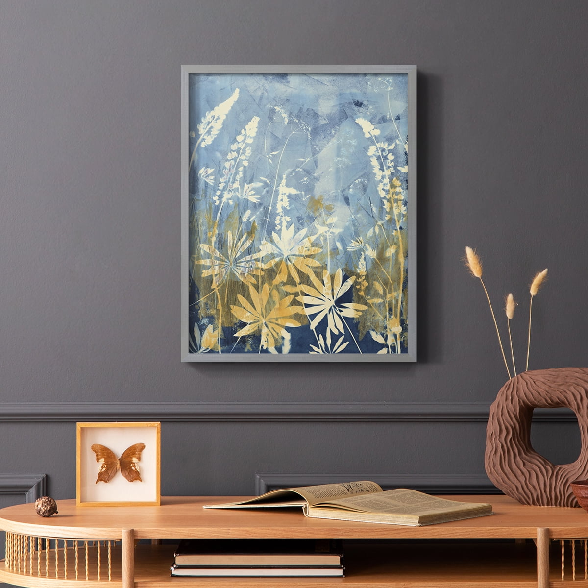 Wild Lupine Framed Print in Gray Solid Wood 16 x 20 Framed Print