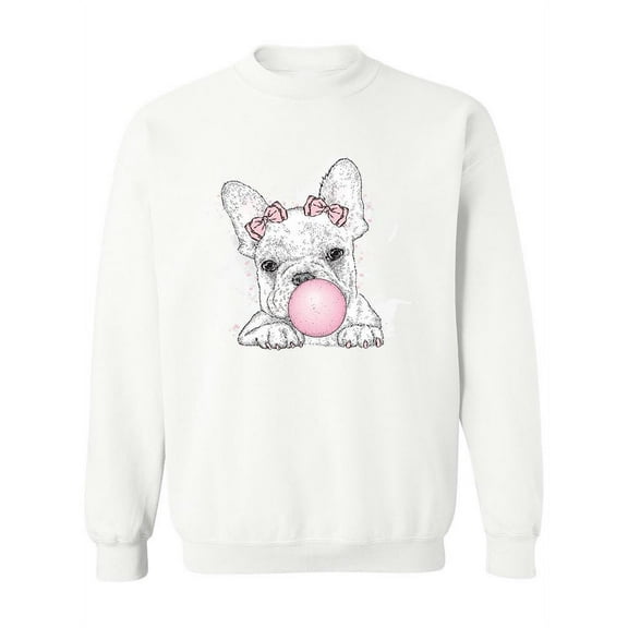 Cute French Bulldog With Gum Sweatshirt Women -Image by Shutterstock, Female Medium