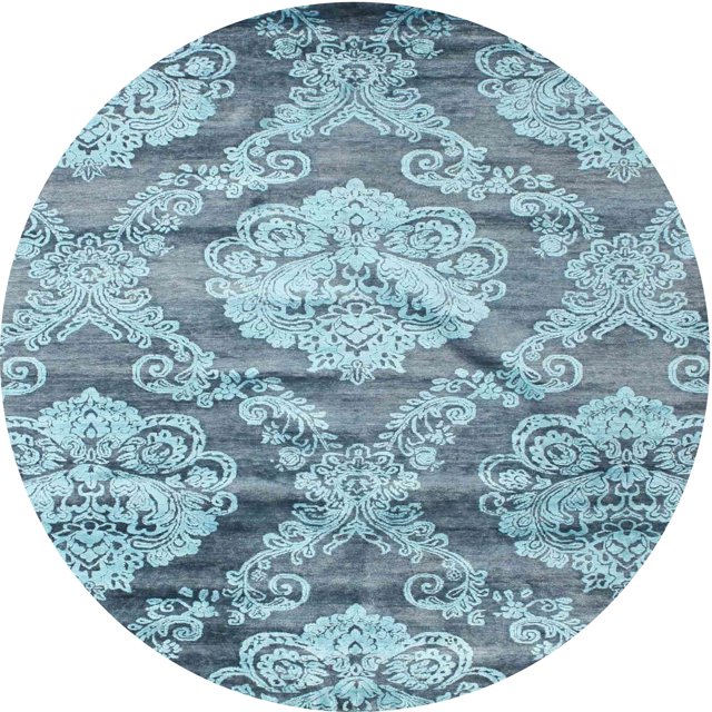Ahgly Company Tapis d'Intérieur Lavables en Machine, Ronds en Acier Contemporain, Ronds de 5'