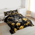 thumbnail image 3 of Homewish Animal Lion Boy Girl Bedding Comforter Set 2pcs,Chic Floral Golden Rose Twin Comforter Sets Microfiber,Abstract Vintage Flowers Wildlife Breathable Bedding Set,Ultra Soft Home Decor, 3 of 8