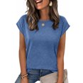 thumbnail image 2 of Womens Tops Summer Casual Cap Sleeve Tshirts Shirts Business Dressy Spring Fashion Outfits Trendy Clothes, XL, 2 of 6