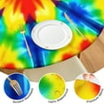 thumbnail image 4 of Rainbow Tie Dye Mandala Pattern Round Fitted Tablecloth with Elastic Edge,Dining Table Cover Waterproof,Outdoor Round Tablecloth for Camping,Dining,Indoor and Outdoor, 4 of 7