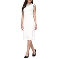 thumbnail image 4 of INSPIRE CHIC Women's Ruffled Sheath Dress Sleeveless 2026 Contrast Color Office Dresses XL White, 4 of 5