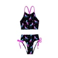 thumbnail image 2 of Alvivi Girls 2-Piece Halter Tankini Swimsuit Hawaiian Bathing Suit Top+Briefs Swimwear 3T-14, 2 of 7