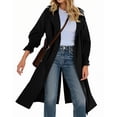 thumbnail image 3 of Long Sleeve Spring Fall Solid Color Double Breasted Casual Lapel Long Trench Coat, 3 of 6