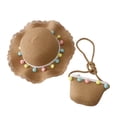 thumbnail image 2 of Sombrero de Playa Minnieouse para Niñas Caqui y Conjunto de Bolso de Mano de Paja, 2 of 6