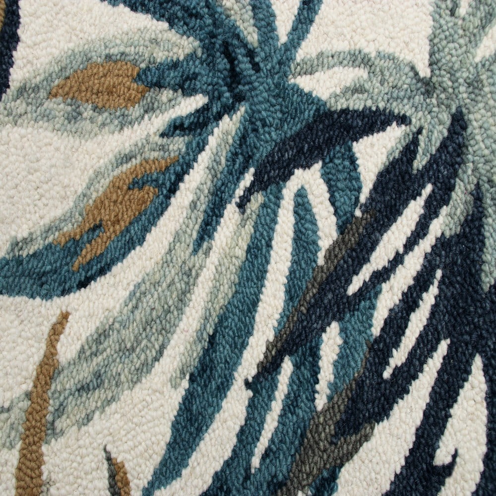 Ox Bay Talia 4' Round White/Mult Floral Wool Indoor Area Rug