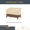thumbnail image 6 of ACEGOSES 2-Seat or 3-Seat Sofa 600D Oxford Fabric Patio Sofa Cover, Click-Close Straps on the Bottom of Cover, Khaki, 6 of 8