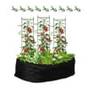 GROWNEER 3 Packs 51 Inches Height Plant Cages with 2 x 4 Feet Fabric Raised Garden Bed and 9 Pcs Clips, Assembled Tomato Garden Cage Stakes for Climbing Plants, Tomatoes, Vegetables, Fruits