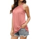 thumbnail image 4 of Playeras,Blusas y Tops,Ropa para Mujer Athletic camisetas sin mangas para las mujeres Mujeres verano sólido Tops plisado sin mangas camisetas sin mangas (Pink, L), 4 of 7