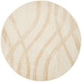 thumbnail image 2 of SAFAVIEH Adirondack Collection ADR125W Modern Wave Distressed Non-Shedding Living Room Bedroom Area Rug, 8' x 8' Round, Cream / Champagne, 2 of 4