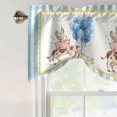 thumbnail image 5 of Pig Cow Tie Up Valances Curtain, Adjustable Kitchen Hen Chicks Blue Balloons Watercolor Animal Yellow Border Striped Valances for Windows Decor, Rod Pocket Short Curtains for Bedroom/Bathroom 60"x18", 5 of 9