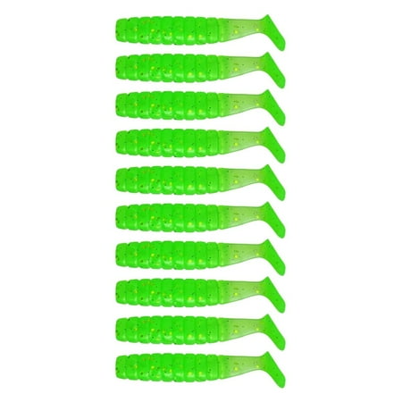 Yammee 10Pcs Paddle Tail Swimbaits 4cm 1.1g Artificial Worm Baits T Tail Swim Baits for Saltwater Soft Fishing Lures