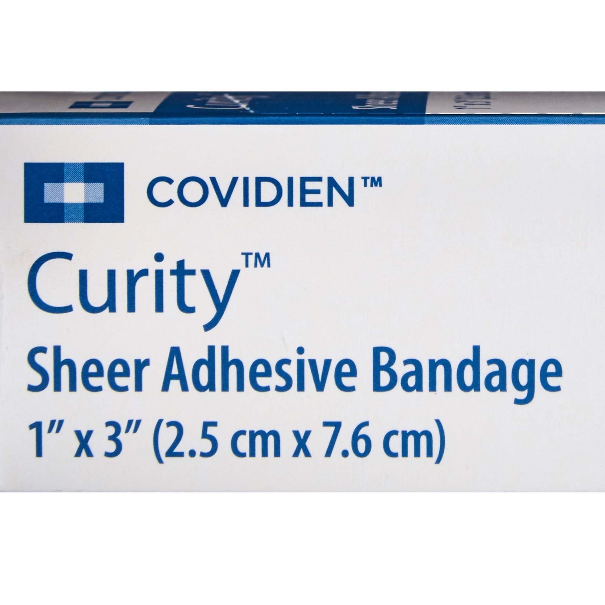 Curity Sheer Adhesive Bandage, Sterile, 1 in x 3 in, 50 Count, 72 Packs, 3600 Total