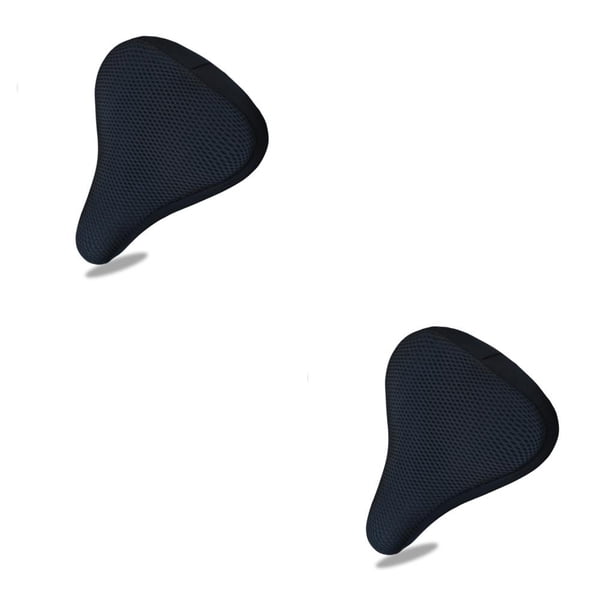 sweethay Funda para asiento de bicicleta, sillín acolchado suave y transpirable 3D, equipo de ciclismo elástico, cojín antideslizante para Negro 2Conjunto