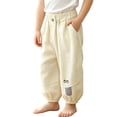 thumbnail image 2 of Bixock Toddler Boys Pants Cotton Elastic Waist with Pockets Soild Color Loose Casual Pants Soft Breathable Workout Activewear Boys Clothings Size 3-4Years, 2 of 6