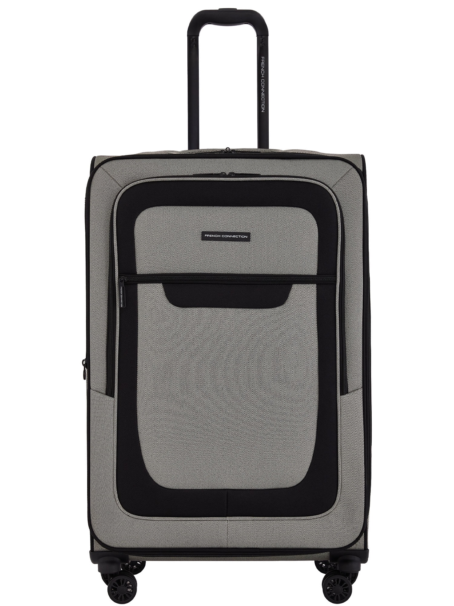 French Connection 3pc Expandable Rolling Softside Luggage Set, Whitecap Gray