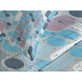 thumbnail image 4 of Ambesonne Abstract Quilted Bedspread Set 3 Pcs, Grunge Retro Rounds, King Size, Pale and Sky Blue Mauve, 4 of 5