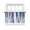 thumbnail image 2 of Sheer Curtains 54 Inches Long 2 Panels, Watercolor Blue Grey Oil Painting Art Rod Pocket Curtain Voile Draperies, Modern Abstract Light Filtering Window Treatment for Living Room Kitchen Bedroom, 2 of 8