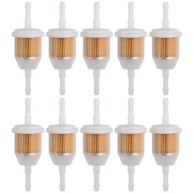 Inline Fuel Gas Filter for Lawn Mower, 10Pcs 6MM x 8MM 1/4'' 5/16'' Filter Kit, Small Engine Maintenance