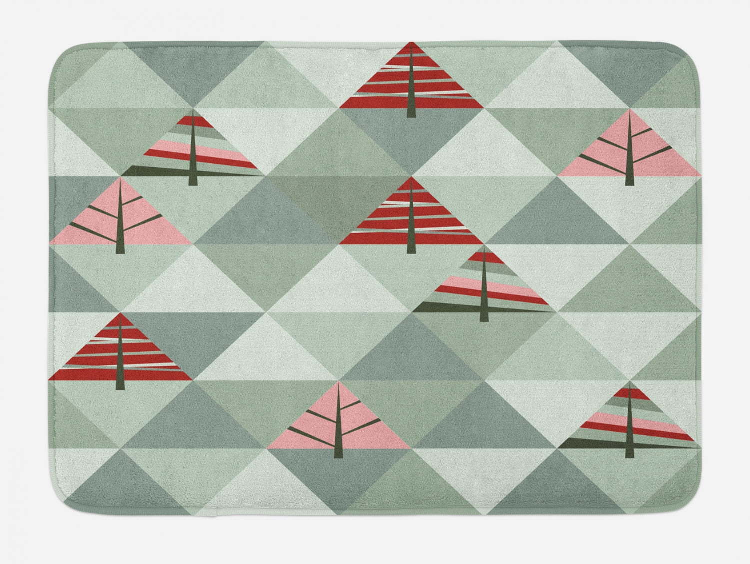 Grey Bath Mat, Abstract Geometrical Theme Retro Illustration of ...