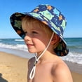 thumbnail image 5 of IVEYRTF Baby Bucket Hat Cute Whale & Starfish Print Wide Brim Adjustable Chin Strap UV Protection Breathable Mesh for Infants 1-4 Years Sun Hat, 5 of 7